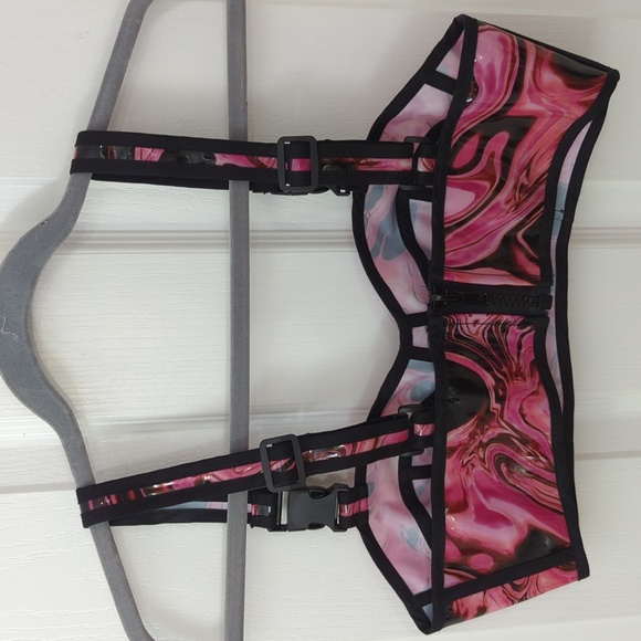 NWOT Dolls Kill Lady Acid Dimension Hologram Bra Top Club Exx Sz S - Picture 2 of 10